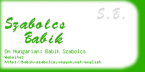 szabolcs babik business card